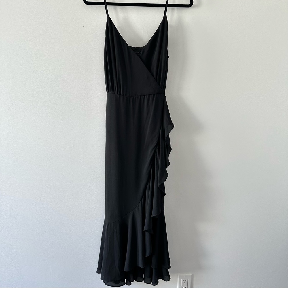 J Crew Drapey Ruffle Faux Wrap Dress